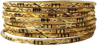 AMANKHAN Brass Bangle Set(Pack of 6)