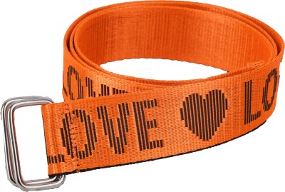 Wavne Men Casual, Party Orange Canvas Belt