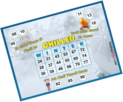 Tambola Tickets Winter Theme Theme Tambola Housie Tickets (24 Cards , Printed on Hardsheet ), DesignCode: CA165 Board Game Accessories