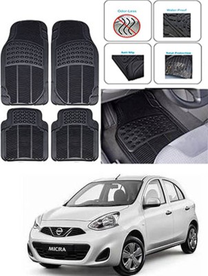 RONISH Rubber Standard Mat For  Nissan Micra(Black)