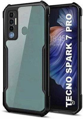 NewSelect Back Cover for Tecno Spark 7 Pro(Black, Camera Bump Protector, Pack of: 1)