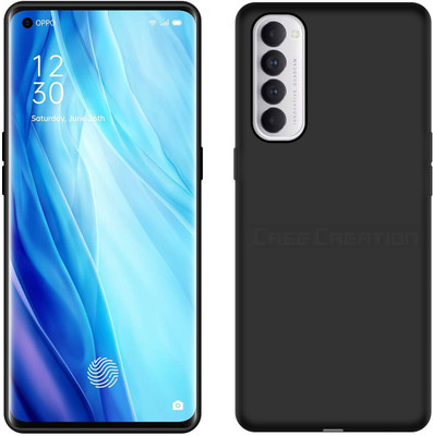 CASE CREATION Back Cover for Oppo Reno 4 Pro Phone Case(Black, Shock Proof, Silicon, Pack of: 1)