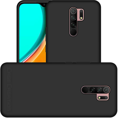 CASE CREATION Back Cover for POCO M2 Black Case(Black, Dual Protection, Pack of: 1)