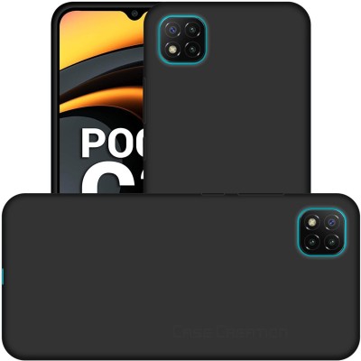 Case Creation Back Cover for POCO C3(Black, Waterproof, Silicon)