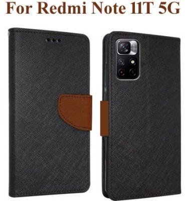 Krumholz Flip Cover for Redmi Note 11T 5G, POCO M4 Pro 5G(Brown, Dual Protection, Pack of: 1)