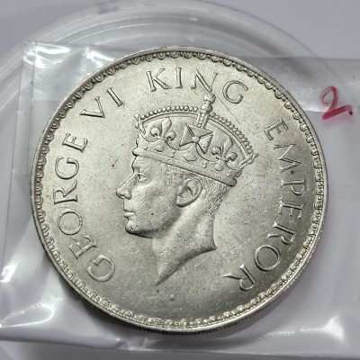gscollectionshop George VI One Rupee 1941 Silver Coin UNC Medieval Coin Collection(1 Coins)