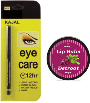 SMIETRZ Long Lasting Waterprrof kajal + Beetroot Lip Balm(2 Items in the set)