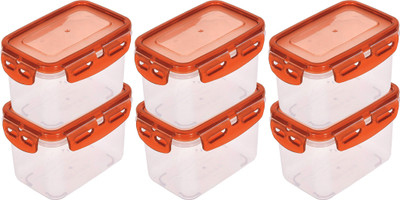 KUBER INDUSTRIES Plastic Cookie Jar  - 600 ml(Pack of 6, Brown)