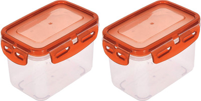 KUBER INDUSTRIES Plastic Cookie Jar  - 600 ml(Pack of 2, Brown)