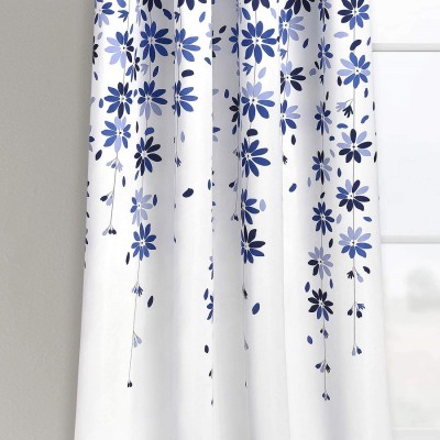 DMCURTAIN 214 cm (7 ft) Polyester Blackout Door Curtain Single Curtain(3D Printed, Blue)