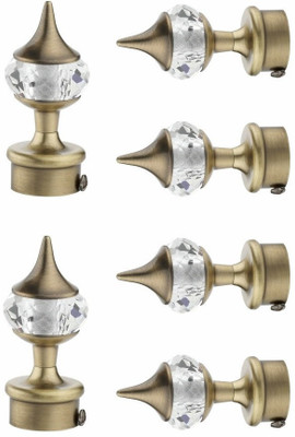 METZO Gold Rod Rail Bracket, Curtain Knobs Metal(Pack of 6)