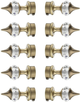 METZO Gold Curtain Knobs, Rod Rail Bracket Metal(Pack of 10)