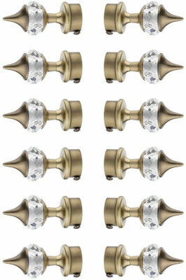 METZO Gold Curtain Knobs, Rod Rail Bracket Metal(Pack of 12)