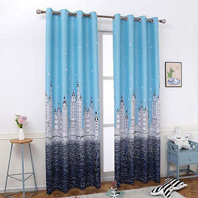 Pvr Fashion 150 cm (5 ft) Window Polyester Blackout Curtain (Pack Of 2)(Multicolor, 3D Printed)