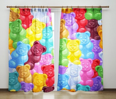 Khushi 274 cm (9 ft) Polyester Room Darkening Long Door Curtain (Pack Of 2)(3D Printed, Multicolor)