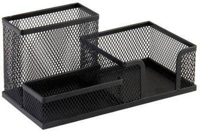 dijitra fab 3 Compartments Metal Desk Organizer(Black)