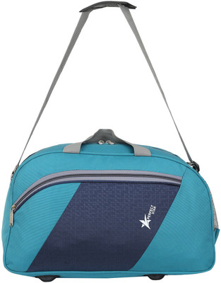 PERFECT STAR (Expandable) 40 L Hand Duffel Bag 12 inch 9.5 inch 20 inch Stylish Light Weight Small Travel Duffel Bag For Men & Women Quality Tested Luggage Bag - Grey - Regular Capacity { T Blue} Gym Duffel Bag