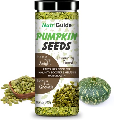 Nutri Guide Organic Raw Pumpkin Seeds, AAA Grade Seeds, High in Protein Pumpkin Seeds(200 g)