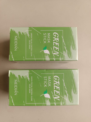 NANDKUVAR Green Tea Mask Deep Cleaning Oil Control Moisturizing Hydrating Skin Rotating Cream Mask Stick Mud Clay Mask ( Pack Of 2 )(80 g)