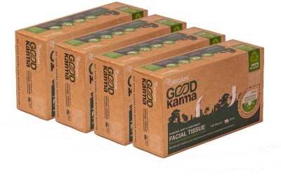 Origami Good Karma 2Ply face Tissue -100 pulls- pack of 4 boxes(400 Tissues)