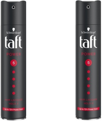 Schwarzkopf Taft Black 5no upto 72hr Power Hold Pack of 2 Hair Spray(250 ml)