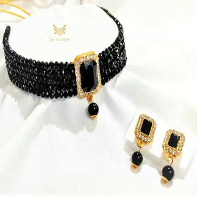 CATALYST Alloy Gold-plated Black Jewellery Set(Pack of 1)