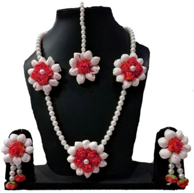 style revolver Fabric Red, White Jewellery Set(Pack of 1)