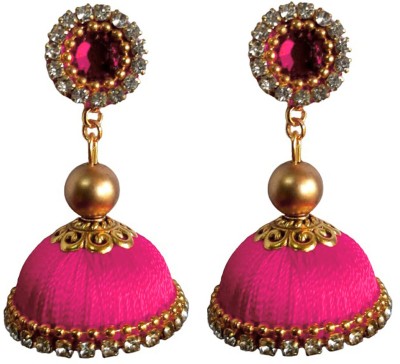 SRI Earring Stud Jhumka Latest Design Silk Thread Fabric Stud Earring, Jhumki Earring