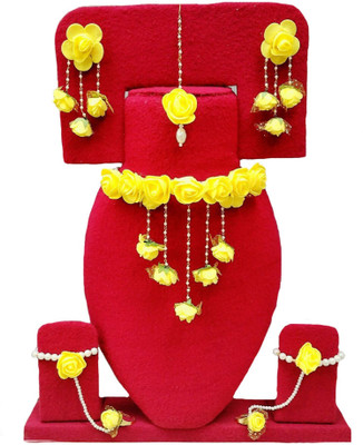 style revolver Fabric Yellow, Gold Jewellery Set(Pack of 1)