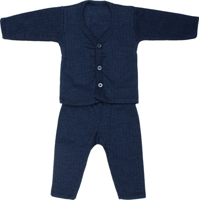 tots&tykes Top - Pyjama Set For Baby Boys & Baby Girls(Dark Blue, Pack of 1)