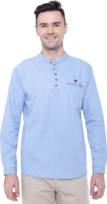 KUONS AVENUE Men Solid Straight Kurta(Light Blue)