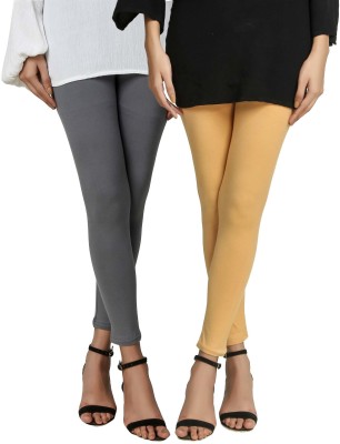 SwaNit Footed  Ethnic Wear Legging(Grey, Beige, Solid)