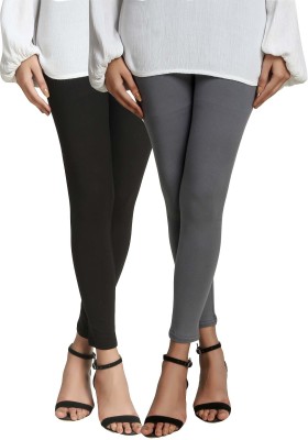 SwaNit Footed  Ethnic Wear Legging(Black, Grey, Solid)