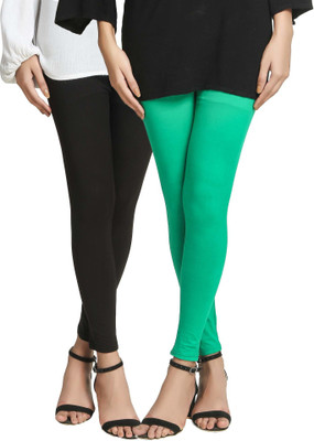 SwaNit Footed  Ethnic Wear Legging(Black, Green, Solid)