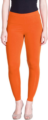 Lyra Ankle Length Ethnic Wear Legging(Orange, Solid)