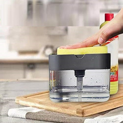 ActrovaX Kitchen Sink with Sponge 350 ml Soap Dispenser(Clear)