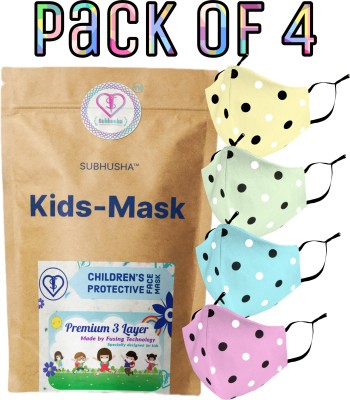 SUBHUSHA SUPER SAFETY 3 Layer cartoon print kids mask combo pack Reusable Washable Breathable Skin Friendly Soft Cotton Fabric Face Mask with Adjustable Ear loops for Boys Girls Children Babies (Anti Pollution Mask , Anti Viral Mask , Anti Bacterial Mask ) (School Mask , Outdoor Mask , Kids Party Ma