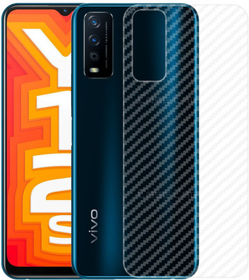 CASE CREATION Vivo Y12s Mobile Skin(3D Carbon Fibre Transparent Back Skin Matte Finish)
