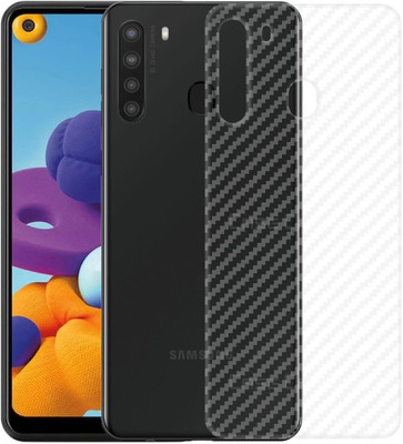 CASE CREATION Samsung Galaxy A21 Mobile Skin(3D Carbon Fibre Transparent Back Skin Matte Finish)