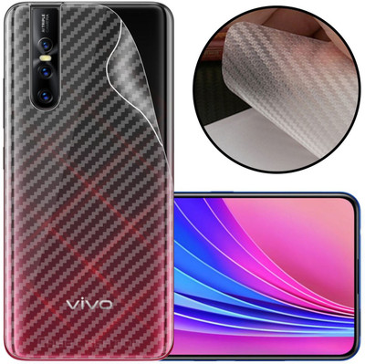CASE CREATION Vivo V15 pro Mobile Skin(3D Carbon Fibre Transparent Back Skin Matte Finish)