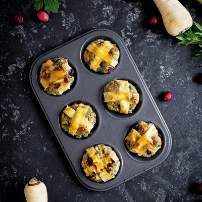 ALAMDAAR Carbon Steel Cupcake/Muffin Mould 6(Pack of 1)