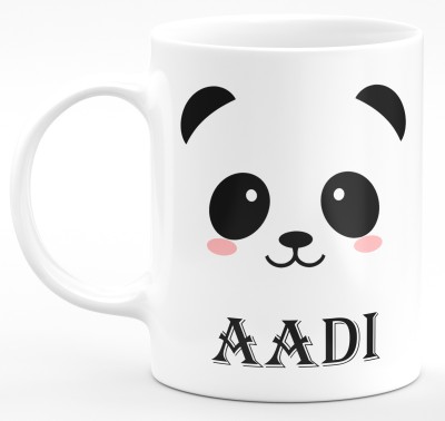 SAHU KRAFT Aadi Printed Ceramic Coffee, Cute Panda Printed Best Gift For Friends,Brother , Kids ,Children Ceramic Coffee Mug(330 ml)