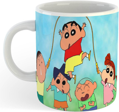 ADN21 All Day New Printed Shinchan Kids Ceramic Coffee 14 Ceramic Coffee Mug(325 ml)