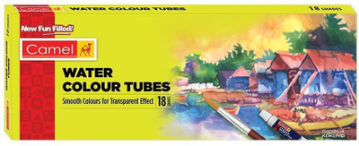 Camel Student Water Colour Tubes 18 Shades Pack of 1(Set of 1, Multicolor)