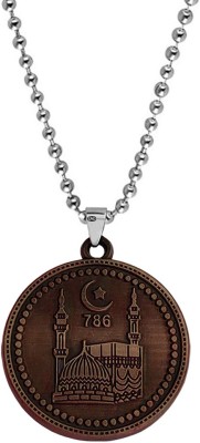 M Men Style Religious Allah Prayer Muslim Islamic Lucky No.786 Jewelry Pendant Necklace Copper Copper, Stainless Steel Pendant