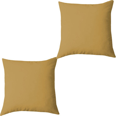 Linenovation Microfibre Solid Cushion Pack of 2(Light Pineapple)