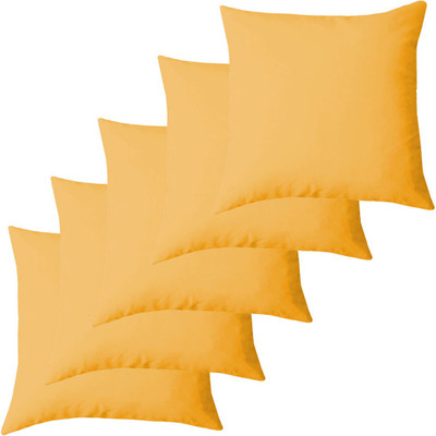 Texlux Microfibre Solid Cushion Pack of 5(Old Gold)