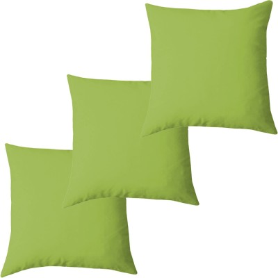 Texlux Microfibre Solid Cushion Pack of 3(Olive Green)