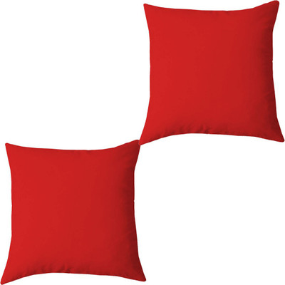 Linenovation Microfibre Solid Cushion Pack of 2(Red)