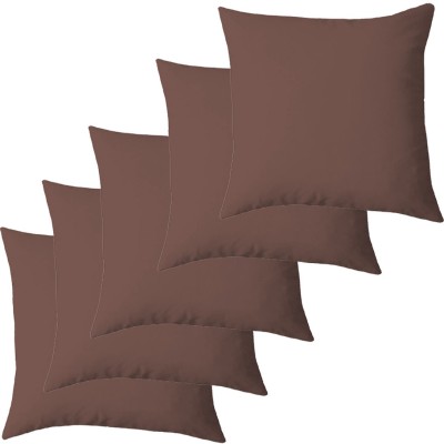 Texlux Microfibre Solid Cushion Pack of 5(Dark Brown)